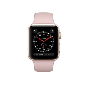 فروش نقدي و اقساطی ساعت هوشمند اپل واچ سری 3 مدل38mm Gold Aluminum Case with Pink Sand Sport Band
