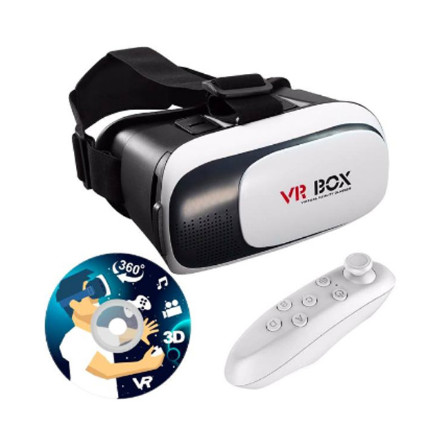 فروش نقدی و اقساطی هدست واقعیت مجازی وی آر باکس مدل VR Box 2 به همراه ریموت کنترل بلوتوث و DVD حاوی اپلیکیشن و باتری