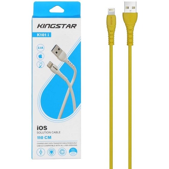 فروش نقدی و اقساطی کابل تبدیل USB به لایتنینگ کینگ استار مدل K101i طول 1.1 متر