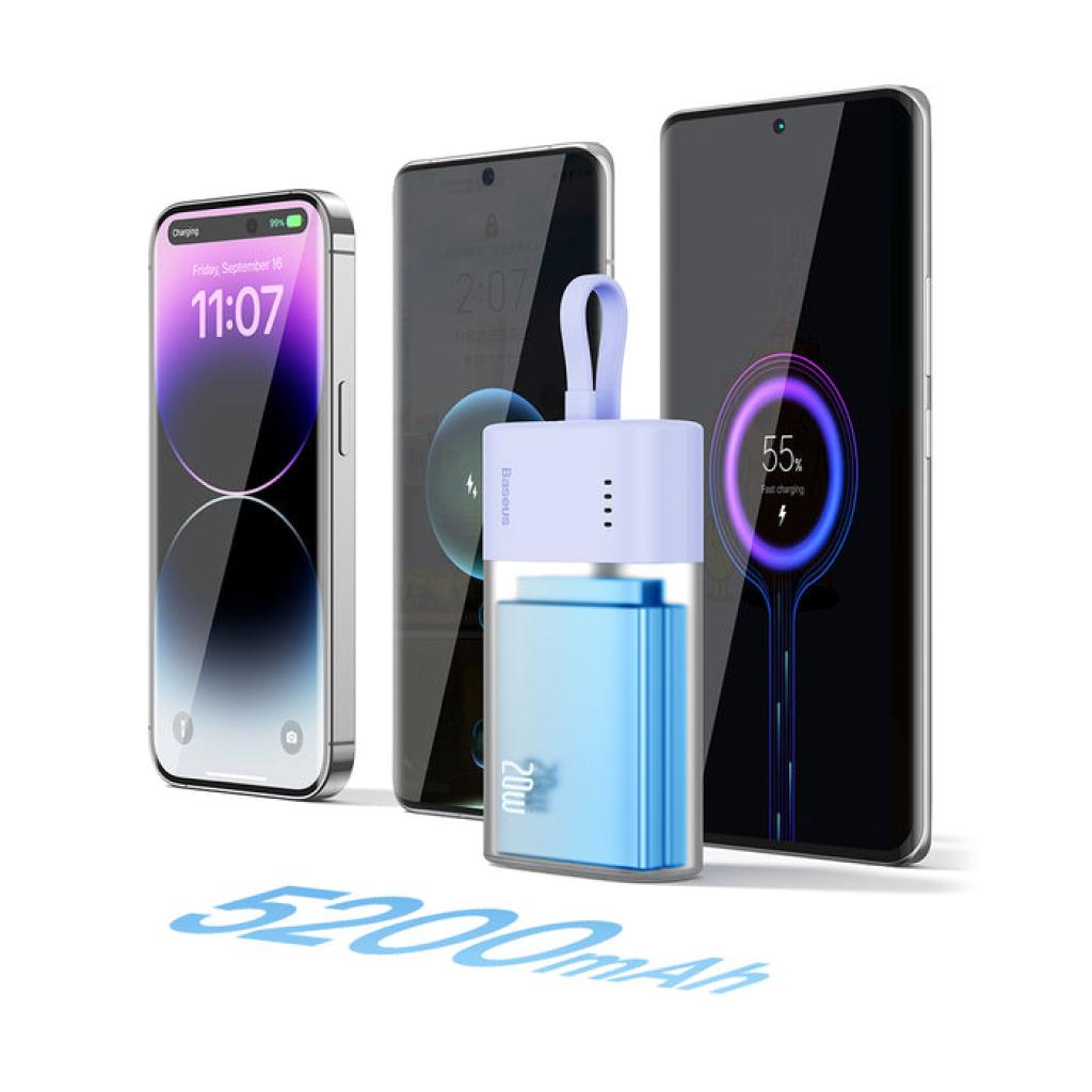 فروش پاوربانک 5200 میلی آمپر باسئوس 20 وات مدل Baseus Popsicle Fast Charging Power Bank IP Edition 5200mAh 20W