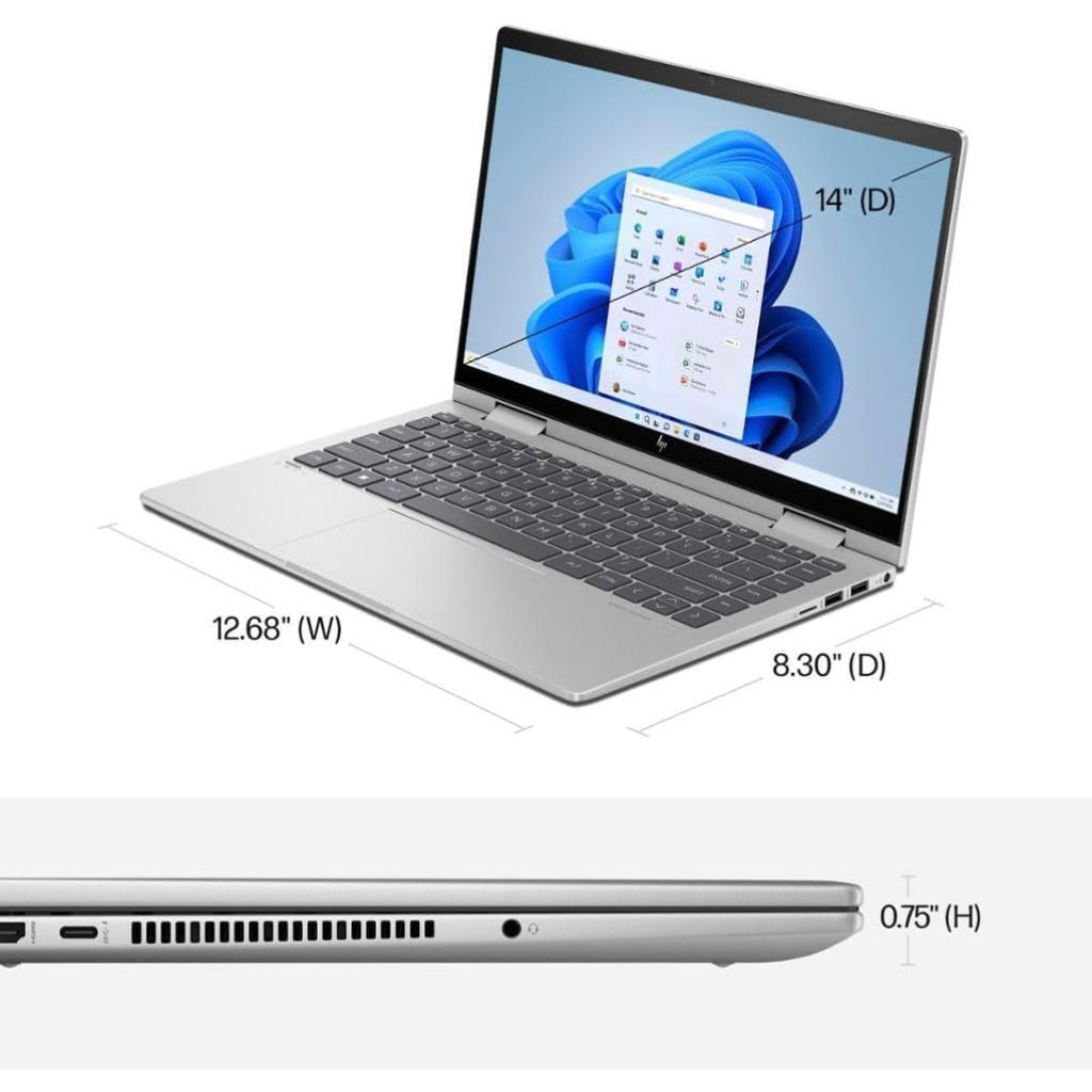 فروش نقدي و اقساطي لپ تاپ 14 اینچی اچ پی مدل HP ENVY X360 14 ES1013DX Core 5 120U 8GB DDR4 512GB SSD IPS Touch Win