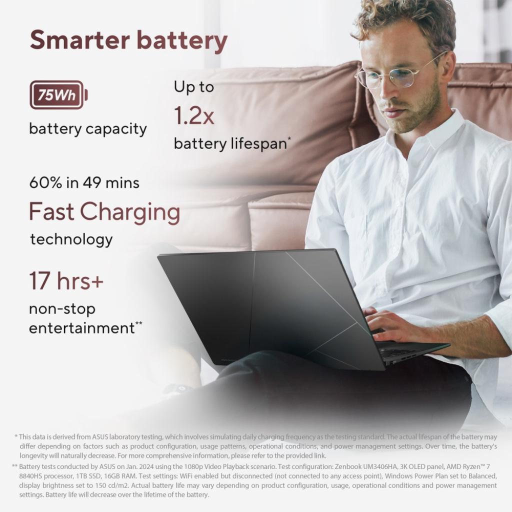 فروش نقدي و اقساطي لپ تاپ 14 اینچی ایسوس مدل Asus Zenbook UX3405CA U9321TB Ultra9 285H 32GB LPDDR5X 1TB SSD OLED Touch Win11