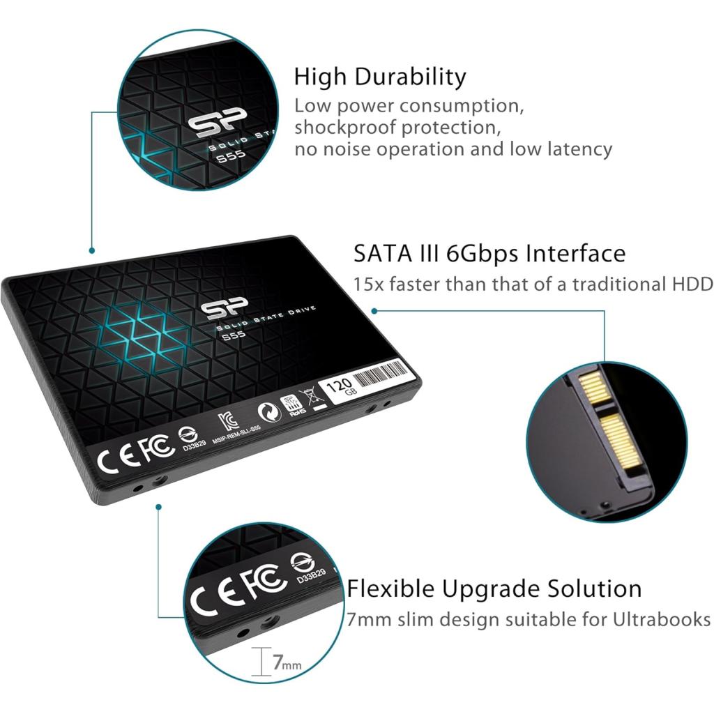 فروش نقدی واقساطی حافظه اس اس دی اینترنال 120 گیگابایت سیلیکون پاور مدل Silicon Power Slim S55 Int