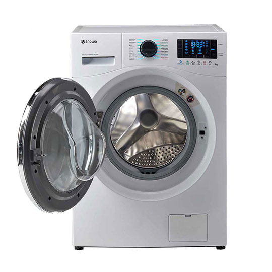 فروش نقدي و اقساطي ماشین لباسشویی هوشمند اسنوا مدل اکتا پلاس SWM-E92S ظرفیت ۹ کیلوگرم نقره ای