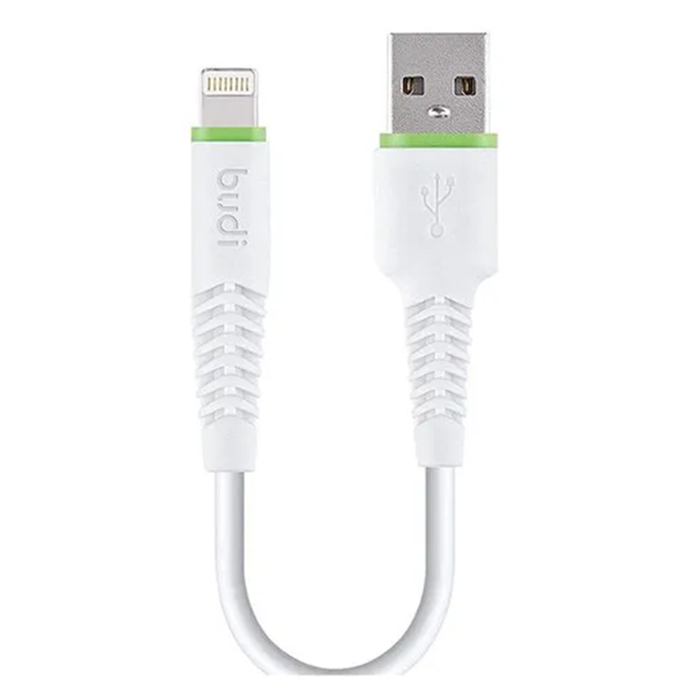 فروش نقدی واقساطی کابل فست شارژ USB به لایتنینگ بودی مدل Budi DC150L02 طول 0.2 متر