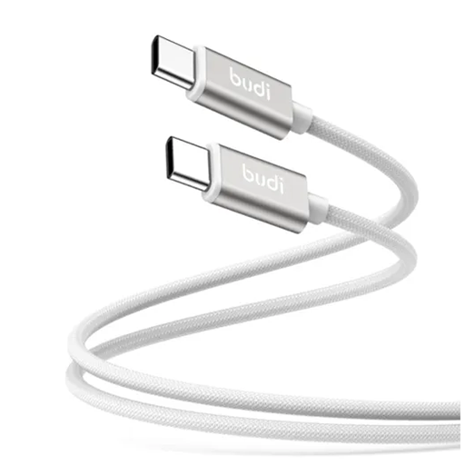 فروش نقدی واقساطی کابل شارژ کنفی ‌USB-C به ‌USB-C بودی مدل Budi DC103TT30W توان 65 وات طول 3 متر
