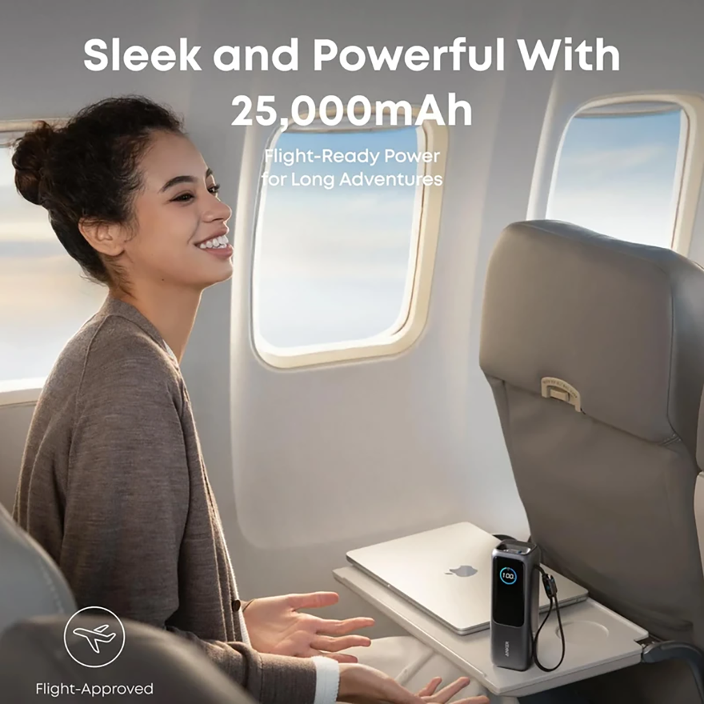 فروش اقساطی پاوربانک انکر مدل A1695 ظرفیت 25000 میلی آمپر ساعت توان 165 وات