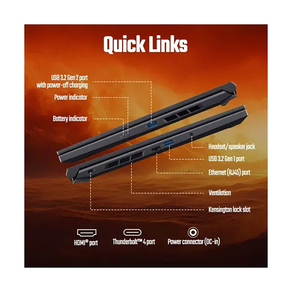 لپ تاپ ایسر 16 اینچی مدل Nitro V16 ANV16 i7 14650HX 40GB 2TB RTX4050