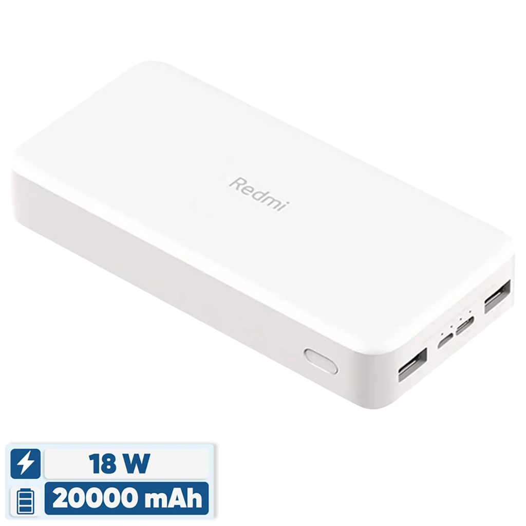 فروش نقدي و اقساطي پاوربانک 18 وات شیائومی مدل Redmi ظرفیت 20000 میلی‌آمپرساعت
