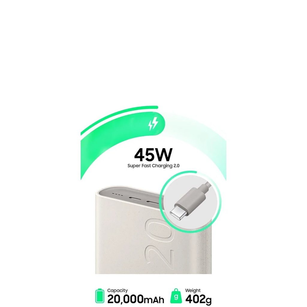 فروش نقدي و اقساطي پاوربانک 45 وات سامسونگ مدل Battery Pack EB-P4520 ظرفیت 20000 میلی‌آمپر ساعت