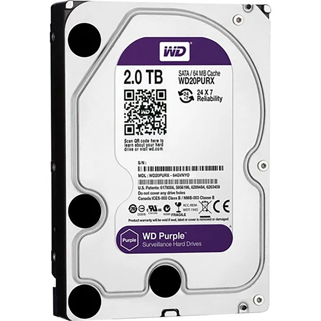 فروش نقدی و اقساطی هارددیسک اینترنال وسترن دیجیتال مدل Purple WD20PURX ظرفیت 2 ترابایت