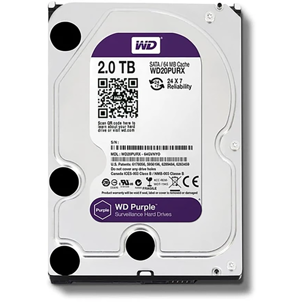 فروش نقدی و اقساطی هارددیسک اینترنال وسترن دیجیتال مدل Purple WD20PURX ظرفیت 2 ترابایت
