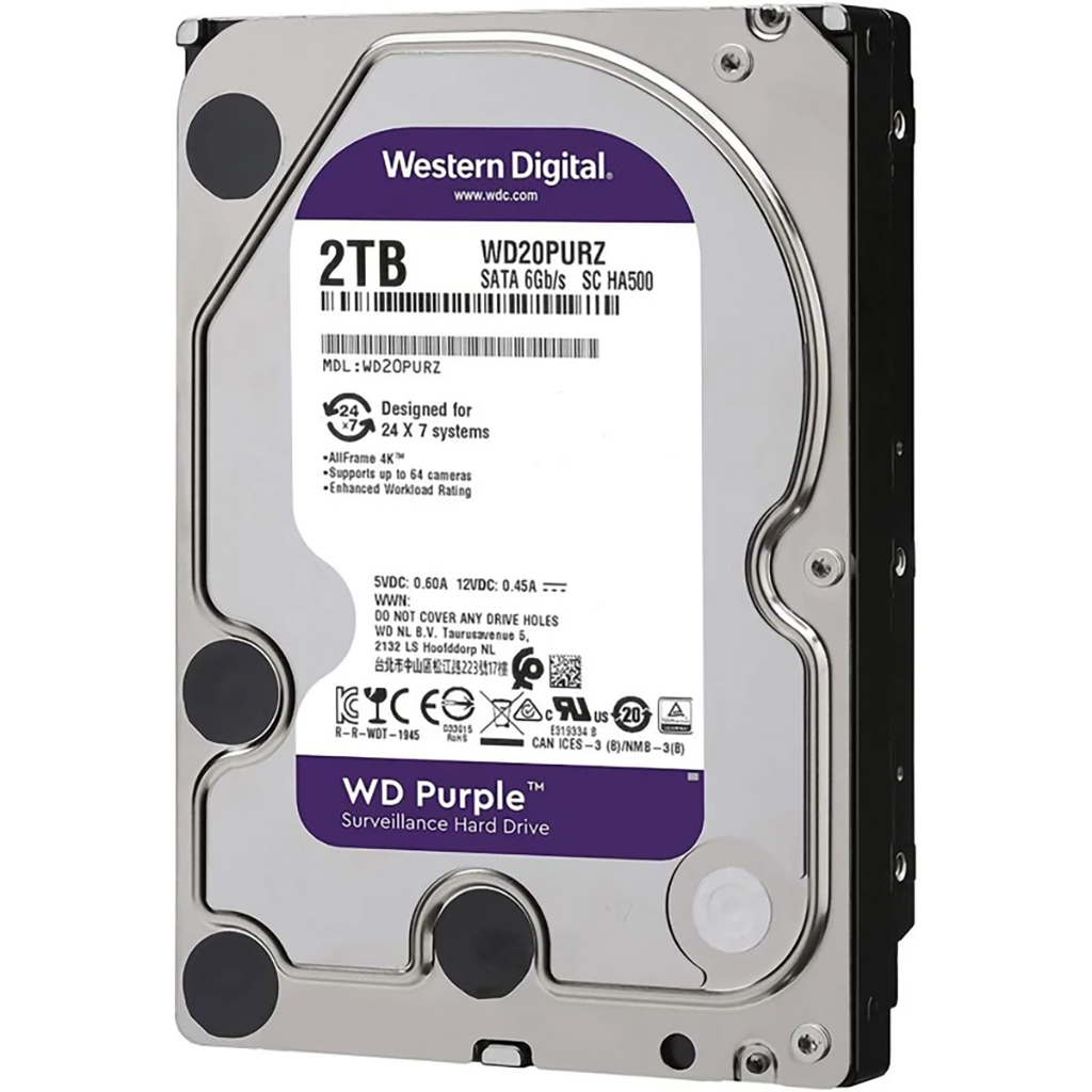 فروش نقدی و اقساطی هارددیسک اینترنال وسترن دیجیتال مدل Purple WD20PURZ ظرفیت 2 ترابایت