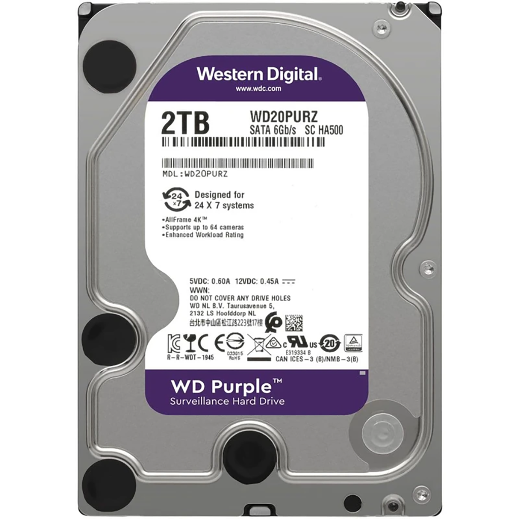 فروش نقدی و اقساطی هارددیسک اینترنال وسترن دیجیتال مدل Purple WD20PURZ ظرفیت 2 ترابایت