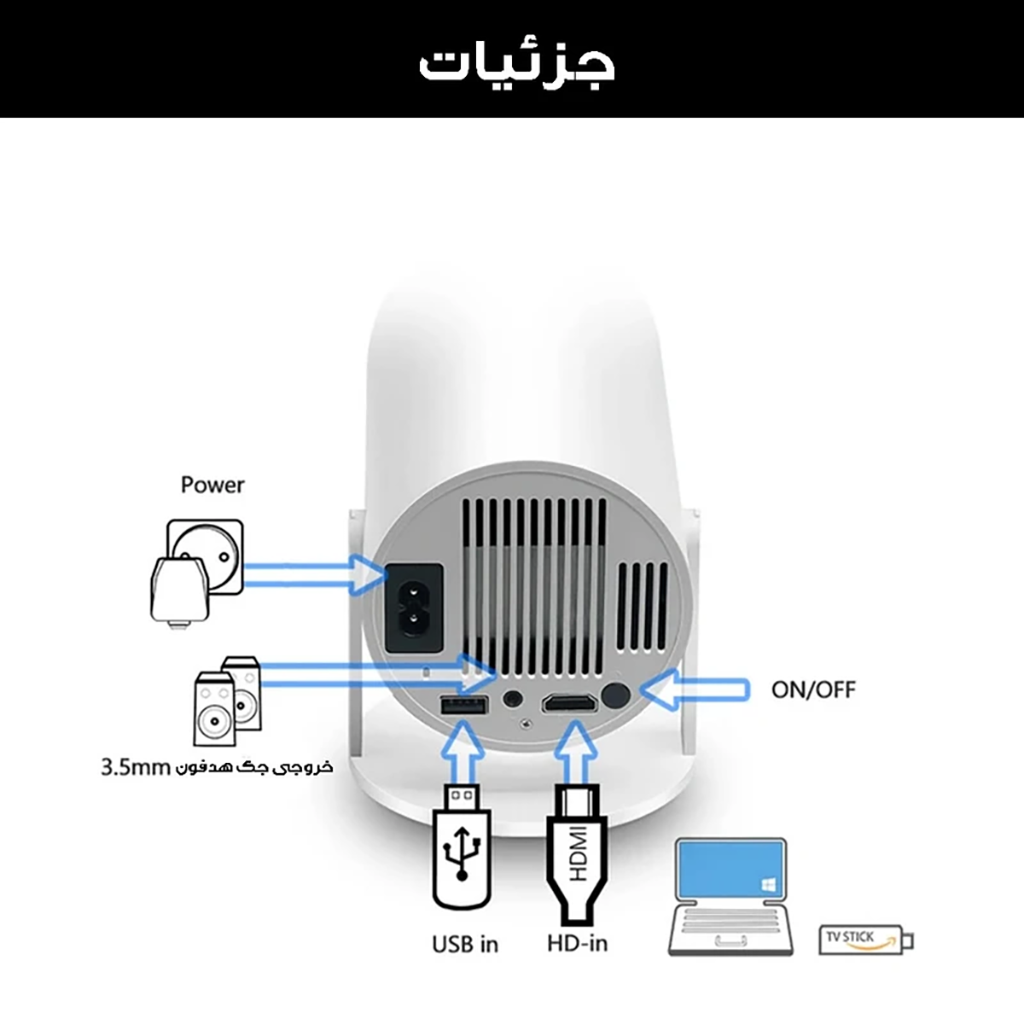 فروش نقدی و اقساطی ویدئو پروژکتور مدل HY-300 Android