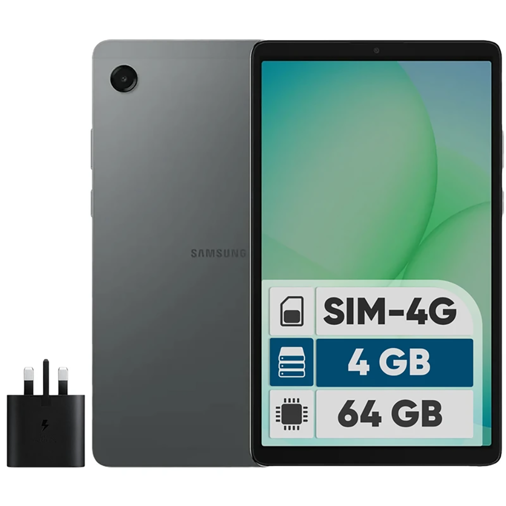 فروش نقدي و اقساطي تبلت سامسونگ مدل Galaxy Tab A11 4G ظرفیت 64 گیگابایت و رم 4 گیگابایت به همراه شارژر دیواری 25 وات سامسونگ مدل EP-TA800