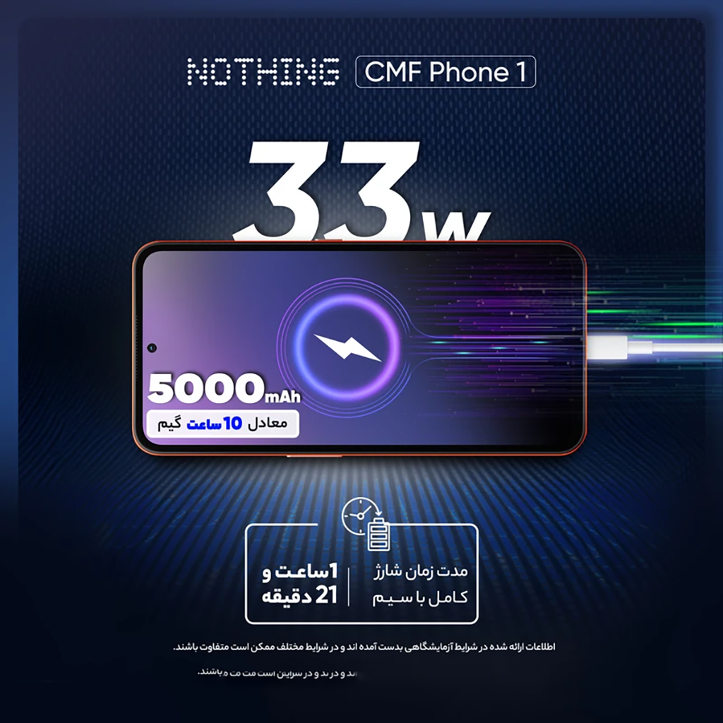 فروش نقدي و اقساطي گوشی موبایل ناتینگ مدل CMF Phone 1 دو سیم کارت ظرفیت 128 گیگابایت و رم 8 گیگابایت