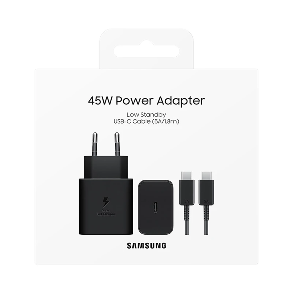 فروش نقدی و اقساطی شارژر دیواری 45 وات سامسونگ مدل EP-T4511 Low Standby به همراه کابل USB-C به طول 1.8 متر