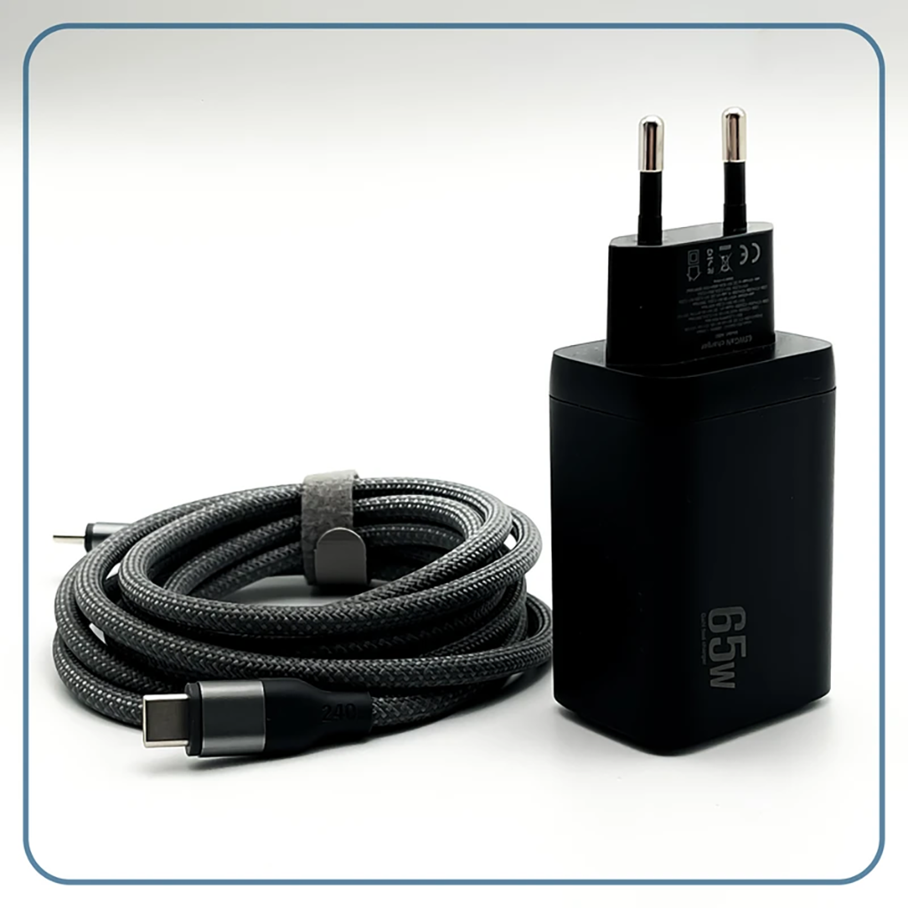 فروش نقدی و اقساطی شارژر دیواری 65 وات وونک مدل PD-65W به همراه کابل دو متری USB-C