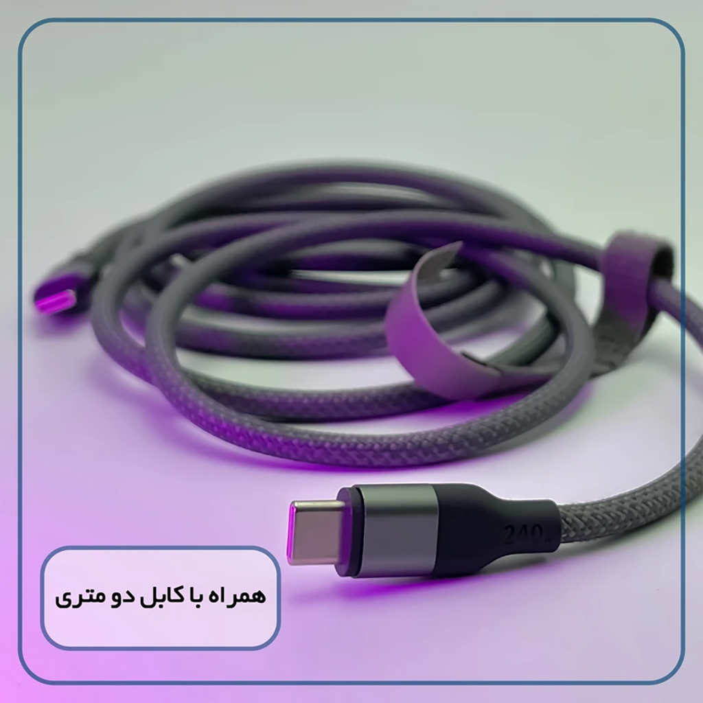 فروش نقدی و اقساطی شارژر دیواری 65 وات وونک مدل PD-65W به همراه کابل دو متری USB-C