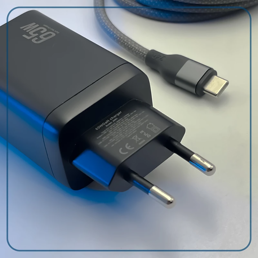 فروش نقدی و اقساطی شارژر دیواری 65 وات وونک مدل PD-65W به همراه کابل دو متری USB-C