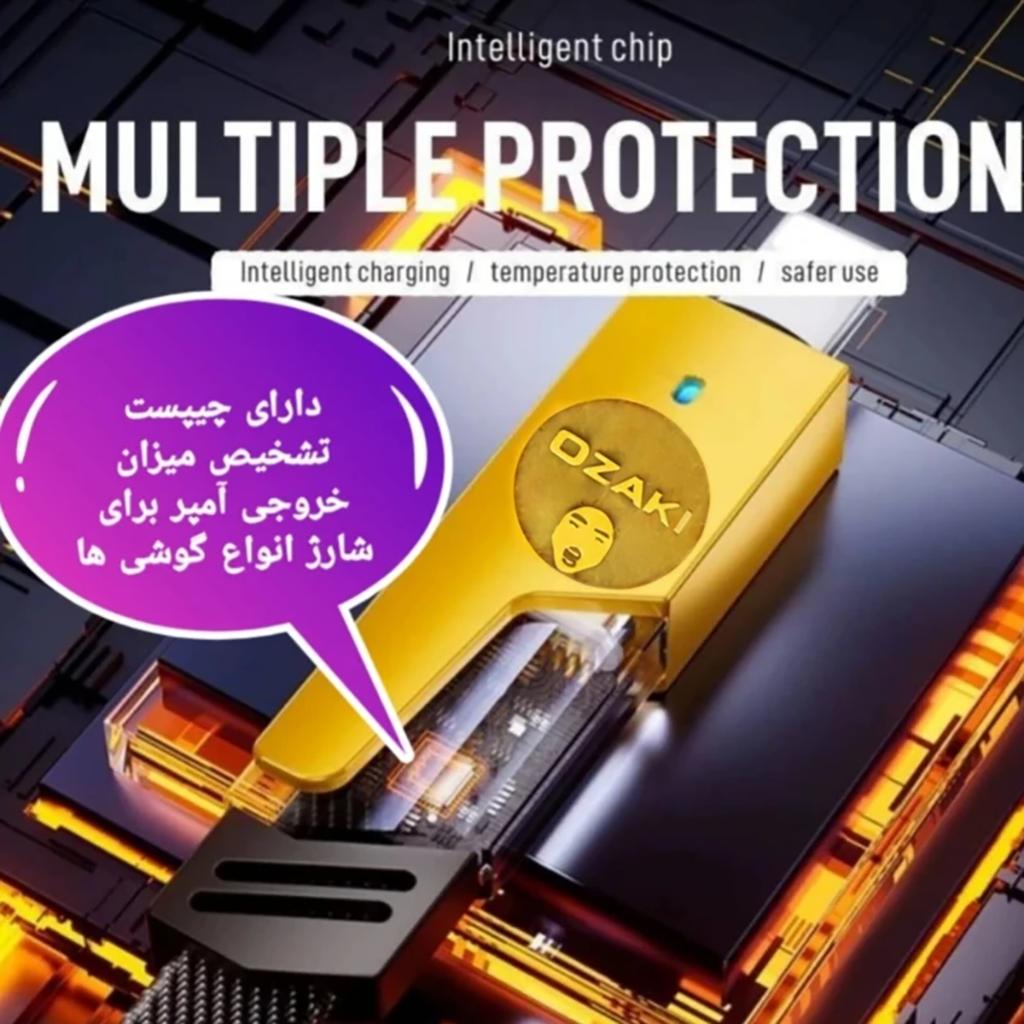 فروش نقدی و اقساطی کابل تبدیل USB/USB-C به لایتنینگ/USB-C اوزاکی مدل 65w-TurboFast طول 1 متر
