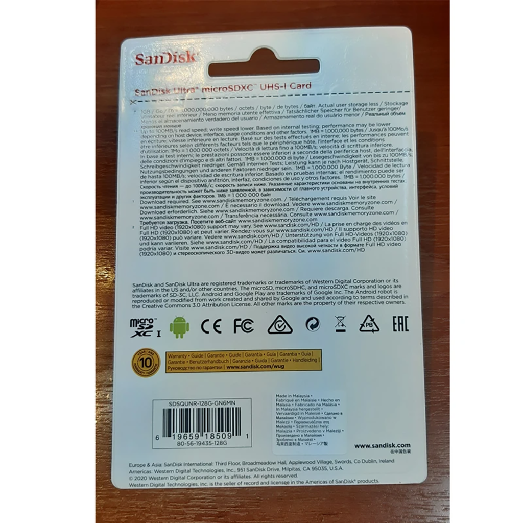 فروش نقدی و اقساطی کارت حافظه microSDXC سن دیسک مدل Ultra کلاس 10 استاندارد UHS-I U1 سرعت 100MBps ظرفیت 128 گیگابایت