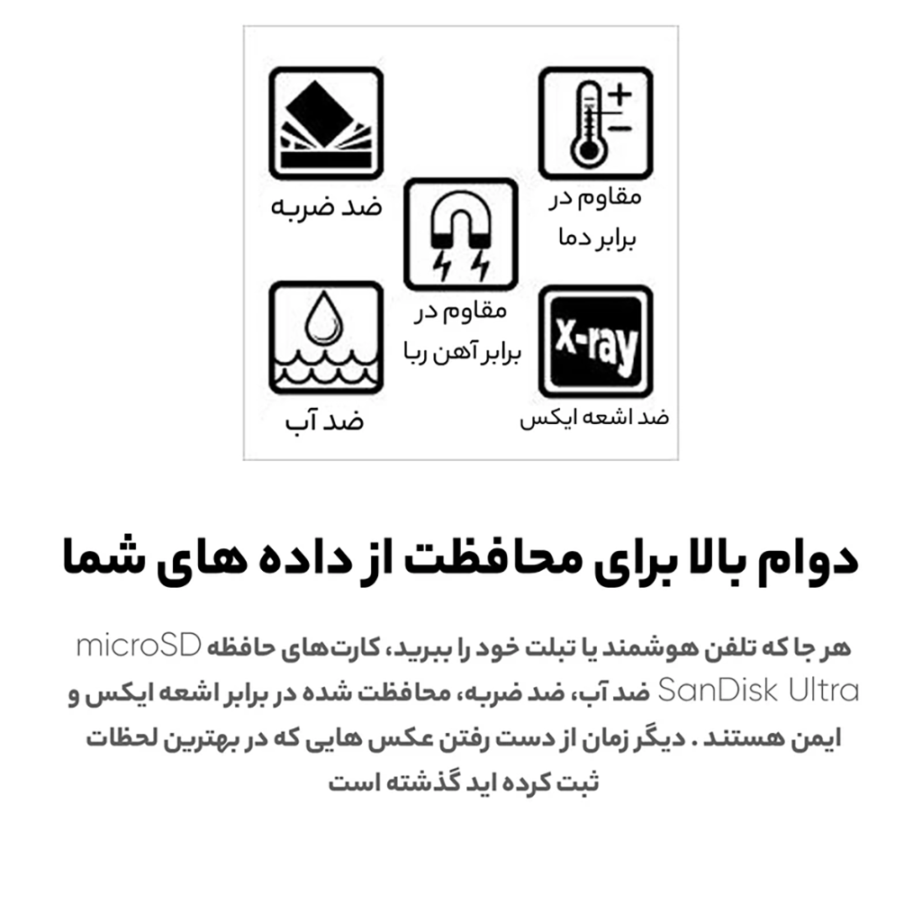 فروش نقدی و اقساطی کارت حافظه microSDXC سن دیسک مدل Ultra کلاس 10 استاندارد UHS-I U1 سرعت 100MBps ظرفیت 128 گیگابایت
