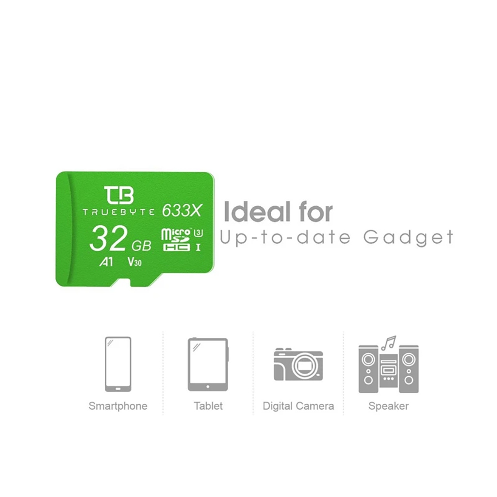 فروش نقدی و اقساطی کارت حافظه microSDHC تروبایت مدل A1-V30-633X سرعت UHS-I U3 سرعت 95MBps ظرفیت 32 گیگابایت