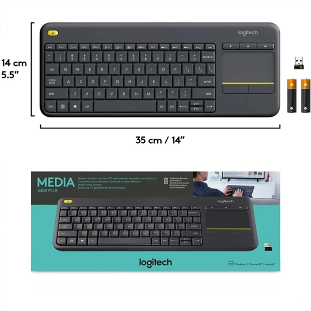 فروش اقساطی کیبورد بی سیم لاجیتک مدل K400 Plus، سوییچ ممبران، Tenkeyless با شرایط ویژه