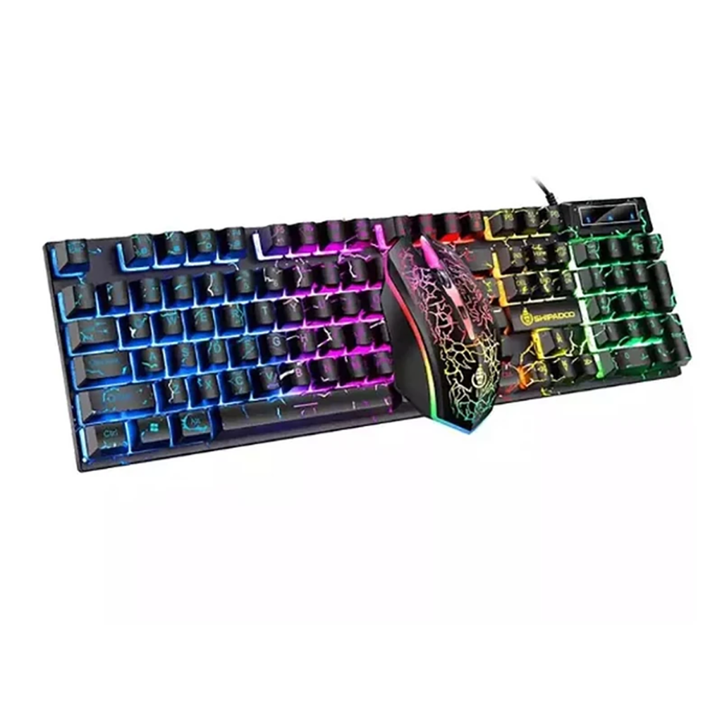 فروش اقساطی کیبورد و ماوس گیمینگ شیپادو مدل D500، سوییچ ممبران، Full-Size، نورپردازی LED RGB با شرایط ویژه