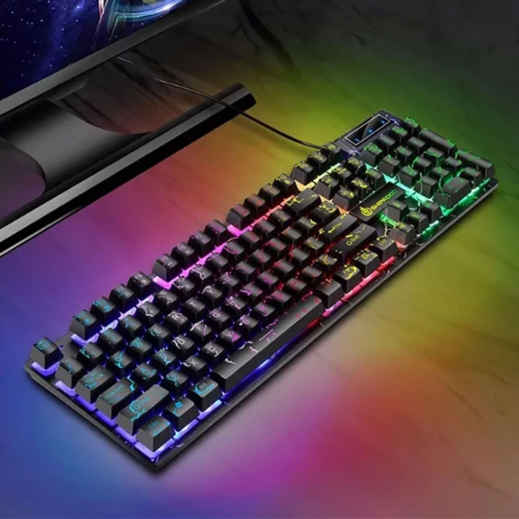 فروش اقساطی کیبورد و ماوس گیمینگ شیپادو مدل D500، سوییچ ممبران، Full-Size، نورپردازی LED RGB با شرایط ویژه