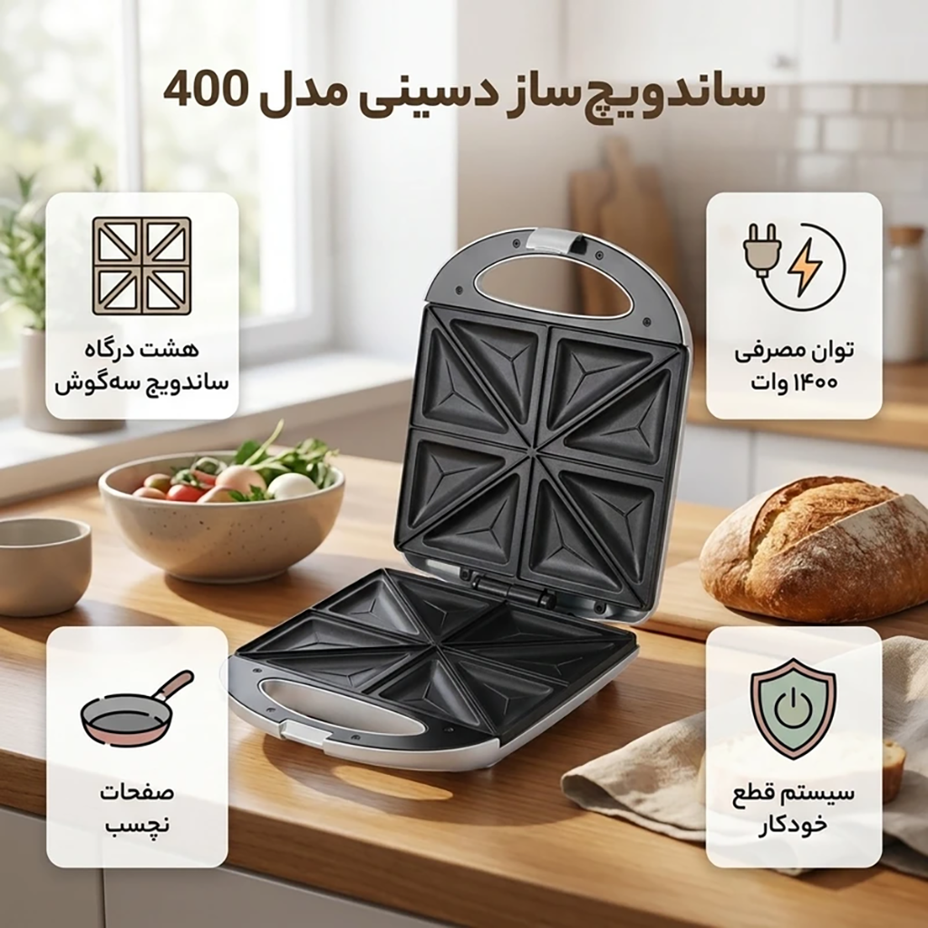 فروش نقدي و اقساطي ساندویچ ساز دسینی مدل 400