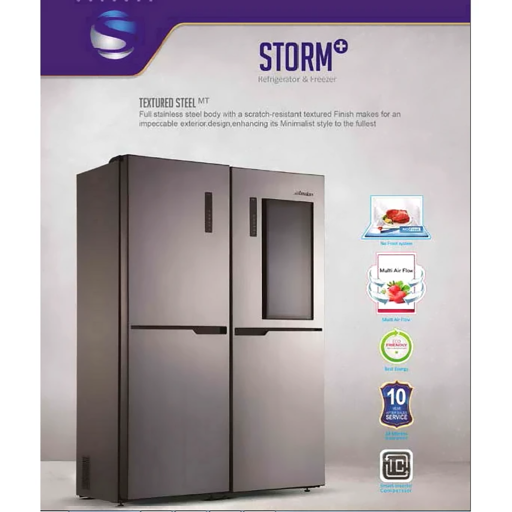 فروش نقدی و اقساطی یخچال فریزر دوقلو 40 فوت استیلون مدل STORM PLUS