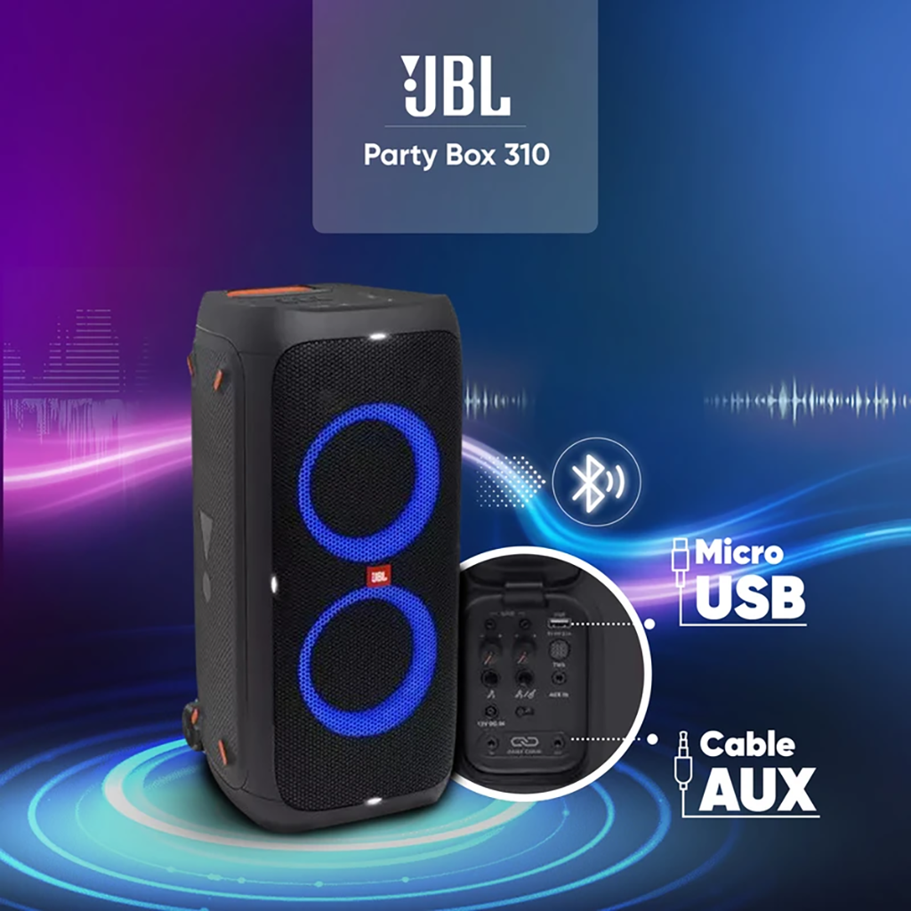 فروش نقدي و اقساطي اسپیکر بلوتوثی قابل حمل جی بی ال مدل Partybox 310