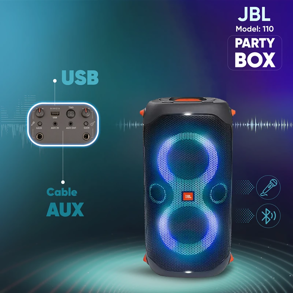 فروش نقدي و اقساطي اسپیکر بلوتوثی قابل حمل جی بی ال مدل PARTYBOX 110